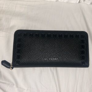Valentino Black Textured Wallet with Studs